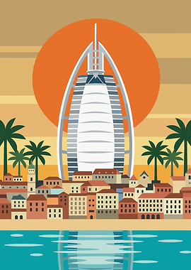 Dubai Skyline with Burj Al Arab