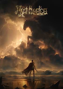 Mythological Horse and Warrior