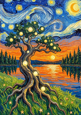 Enchanted Tree by Starry Lake