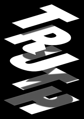 Stacked White Text 'Truth' with Shadows