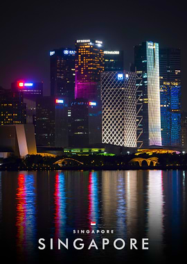Singapore Skyline at Night
