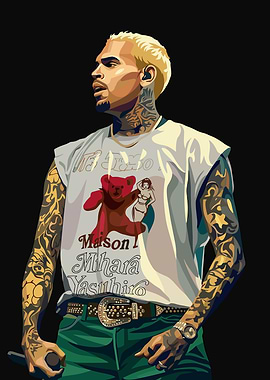 Chris Brown Pop Art Portrait