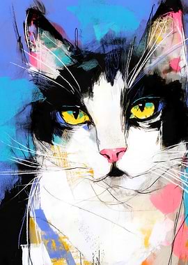 Abstract Cat Portrait
