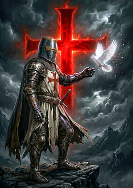 Knight with Dove and Fiery Cross