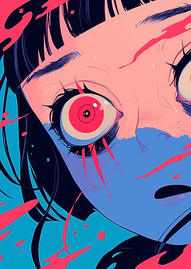 Close-up of Anime Girl's Eyes