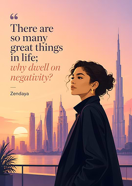 Zendaya quote about positivity in Dubai