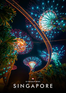 Singapore Supertrees at Night