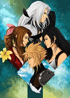 Final Fantasy VII Characters Collage