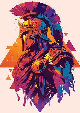 Spartan Warrior Pop Art
