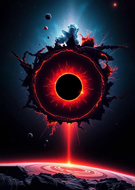 Cosmic Black Hole with Fiery Aura