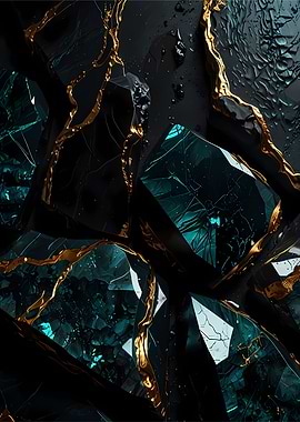 Abstract Gemstone and Gold Texture