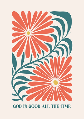 Floral Art with Inspirational Text