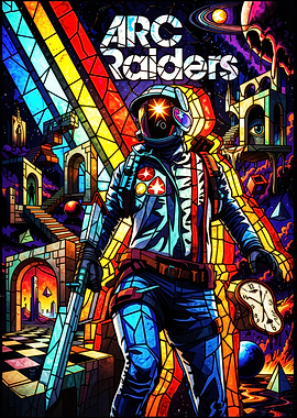 Arc Raiders Stained Glass Astronaut Art
