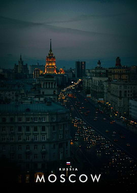 Moscow Cityscape at Dusk
