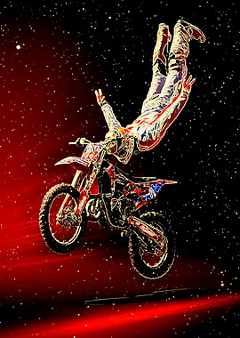 Motocross Rider Performing a Trick