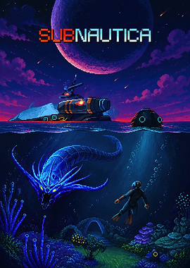 Subnautica Pixel Art Poster