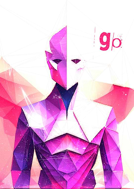 Polygonic Figure with Pink and Purple Tones