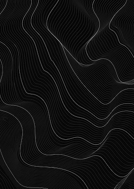 Abstract Black and White Wave Lines