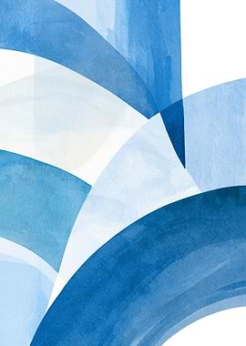 Abstract Blue Watercolor Shapes