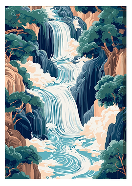 Serene Waterfall Landscape