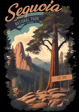 Sequoia National Park Vintage Poster