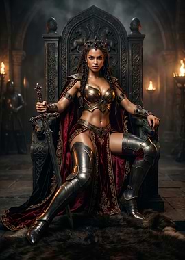 Warrior Queen on Throne