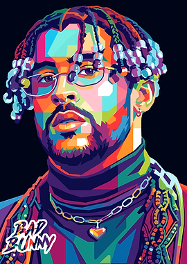 Bad Bunny Pop Art Portrait