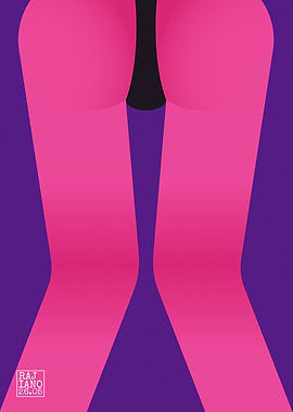 Minimalist Pink and Purple Pop Art Sensual Anatomy Poster