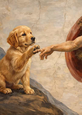 Puppy and Hand Touching
