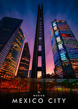 Mexico City Skyline at Dusk