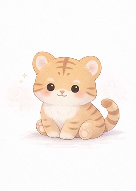 Cute Cartoon Tiger Cub