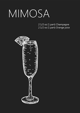 Mimosa Cocktail Guide Sketch