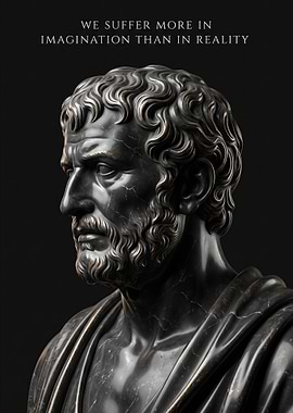 Bust of Seneca with quote