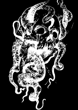 Monstrous Skull with Tentacles