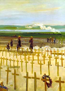 The Cemetery, Etaples, 1919 by John Lavery WW1 Historical Painting