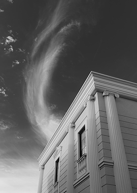 Architectural Detail with Dramatic Sky