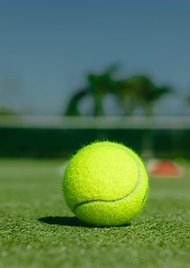 Tennis ball on court