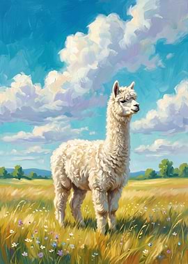 Alpaca in a Field