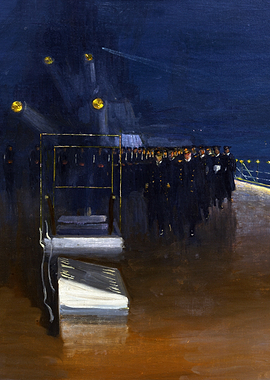 The Arrival of the German Delegates - 15th November 1918, Night by John Lavery WW1 Historical Painting