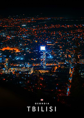 Tbilisi Georgia Night Cityscape