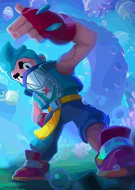 Brawl Stars character underwater