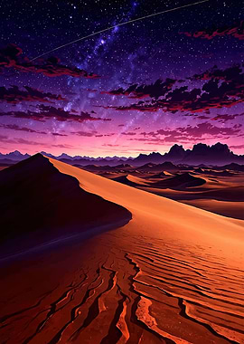 Desert Dunes Under Starry Sky