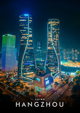 Hangzhou Cityscape at Night