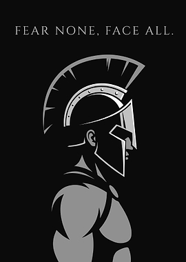 Spartan Warrior with Inspirational Quote