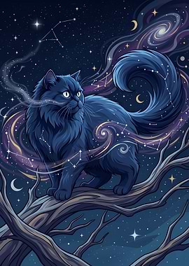 Nebula Cat on Ancient Star Branch