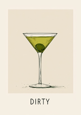 Dirty Martini Illustration