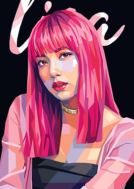 Lisa Blackpink Pop Art Portrait' Poster, picture, metal print