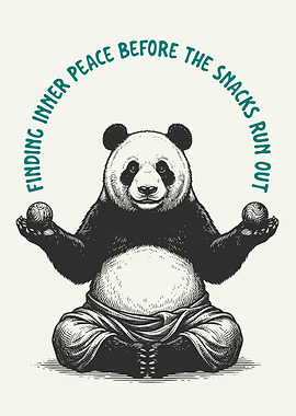 Meditating Panda Finding Inner Peace