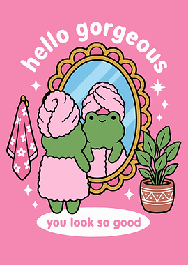 Cute Frog Funny Bathroom Animal Art