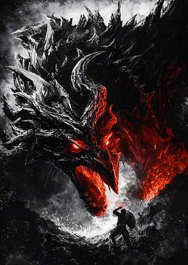 Dragon vs Knight Epic Battle
